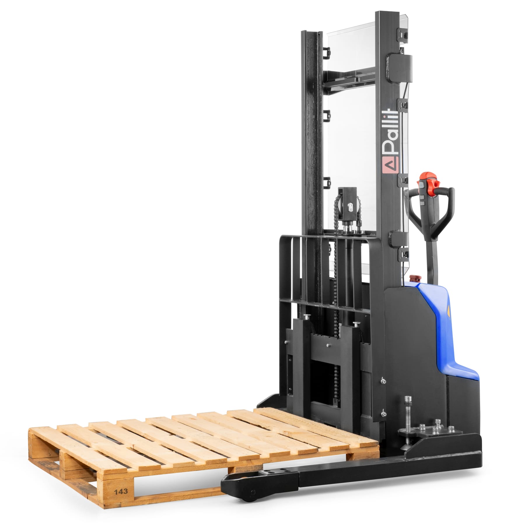 Wide-gauge electric pallet stacker BROAD