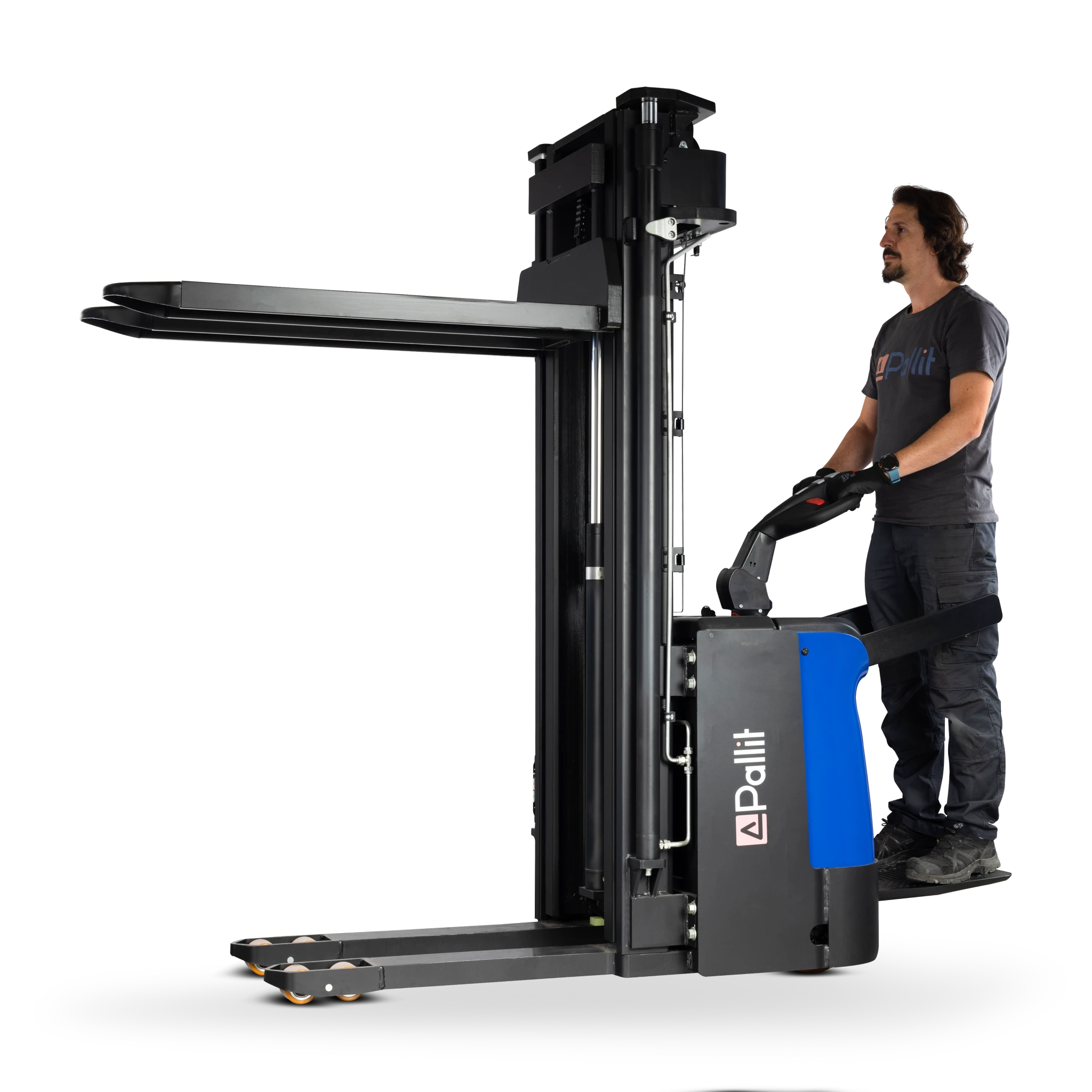 Electric Ride-Along Pallet Stacker SPRINT with driver's platform