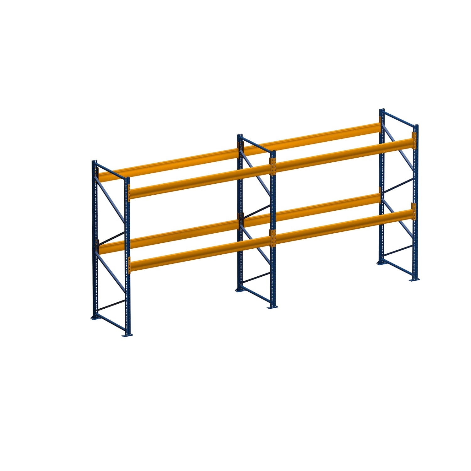 Palettenregal mit 4,8 m x 4,5 m (LxH) mit 2 Ebenen für 15 Stellplätze