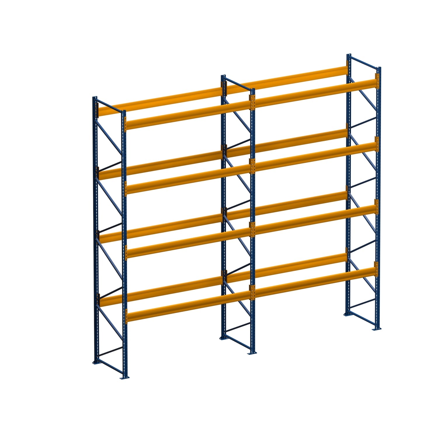 Rayonnage à palettes de 5 m x 4,80 m (LxH) avec 4 niveaux pour 25 emplacements